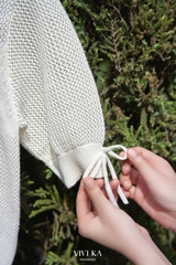 Áo dệt knit nơ
