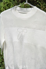 Áo dệt knit nơ