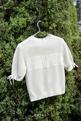 Áo dệt knit nơ