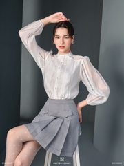 Áo Nissa phối ren tay dài bo chun