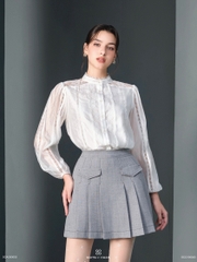 Áo Nissa phối ren tay dài bo chun