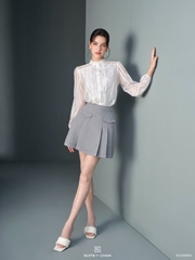 Áo Nissa phối ren tay dài bo chun