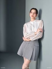 Áo Nissa phối ren tay dài bo chun