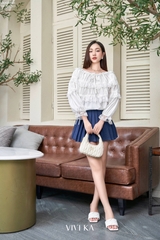 Áo nhúng bèo xếp tầng bo chun