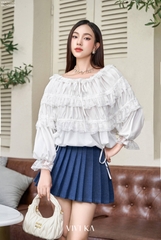 Áo nhúng bèo xếp tầng bo chun