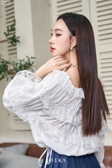 Áo nhúng bèo xếp tầng bo chun