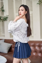 Áo nhúng bèo xếp tầng bo chun