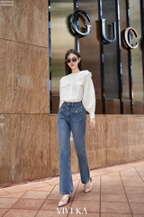 Quần jean hai túi nắp trước