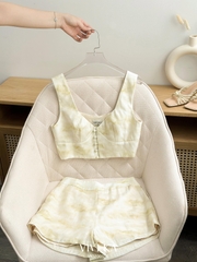 Set Eva áo ngoài phối bra kèm belt+quần váy