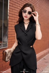 Áo Celestine sát nách phối vạt chéo