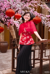 Áo Hàm Nguyệt cổ yếm phối áo khoác