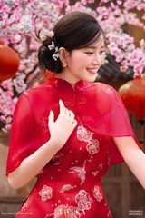 Áo Hàm Nguyệt cổ yếm phối áo khoác