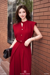 Áo Miranda tay chờm cổ trụ xếp