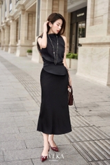 Set áo tà xéo + chân váy lụa