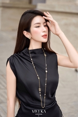 Set áo tà xéo + chân váy lụa