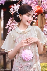 Áo Yên Nhu kiểu truyền thống tơ thêu nhũ