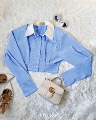 Áo sơ mi dây buộc eo cài nút