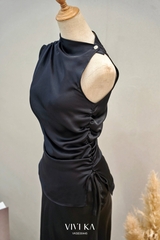 Set áo tà xéo + chân váy lụa