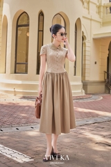 Đầm Cindy cổ sen dáng dài