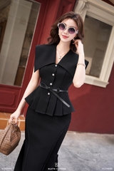 Áo Peggy cổ vest cách điệu