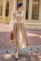 Đầm Cindy cổ sen dáng dài