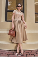 Đầm Cindy cổ sen dáng dài