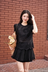 Chân váy Selwyn phối ren xếp ly