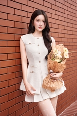 Set áo tex sát nách phối nút + quần short
