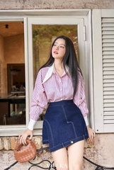 Áo sơ mi Sherry kẻ sọc phối khoen