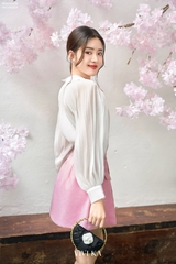 Áo tơ tay dài dập ly