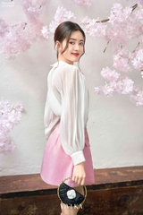 Chân váy xếp ly xẻ đắp