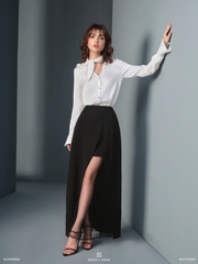 Chân váy Aster xẻ tà phối lưới rời