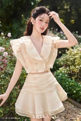 Chân váy phối xòe gấp nếp