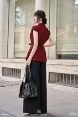 Áo Elena cổ vest phối nút túi hộp