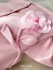 Set Mia áo ngắn tay đính hoa+quần váy