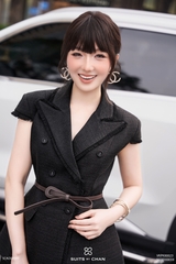 Áo Elena cổ vest phối nút túi hộp