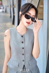 Set áo ghile + quần ống suông