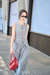 Set áo ghile + quần ống suông