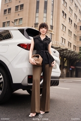 Áo Lucia cổ sơ mi sát nách kèm belt