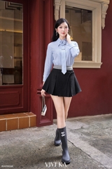 Chân váy Elina xếp ly phối xám