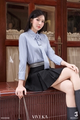 Chân váy Elina xếp ly phối xám