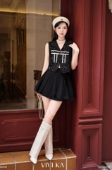 Chân váy Selwyn phối ren xếp ly