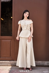 Áo Marina lệch vai phối nơ