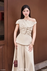 Áo Marina lệch vai phối nơ