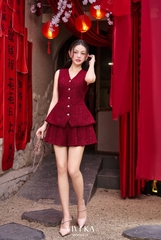 Set Zane áo ghile tay sát nách + quần váy