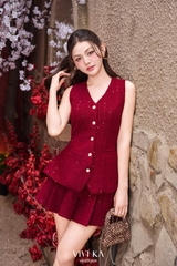 Set Zane áo ghile tay sát nách + quần váy