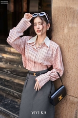 Áo sơ mi dây buộc eo cài nút