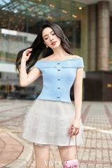 Áo dệt kim trễ vai