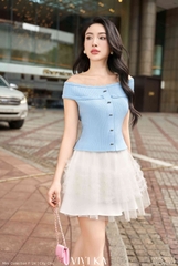 Chân váy lưới ren xòe bồng