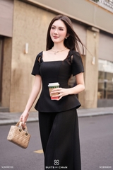 Áo Lila cổ vuông cách điệu